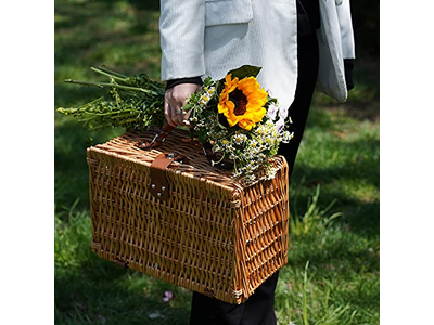 OEM卸売バルクピクニックバスケット丸型ウィッカーバスケットアンティーク木製キッズ