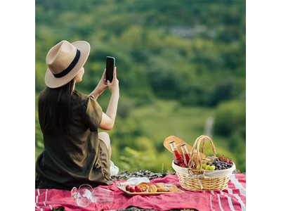 ピクニックバスケット イエローウィッカー 大型アウトドア ピンク 蓋付き断熱大型