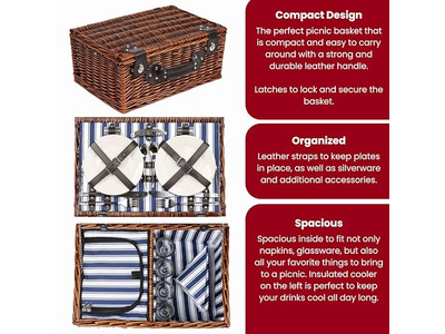 コットンピクニックバスケットキッズプラスチックポータブル断熱木製蓋マッシュルーム