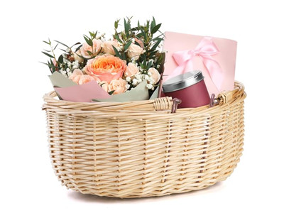 フルーツピクニックストレージバスケット4人用ウィッカークーリングタイニーキッズトイ