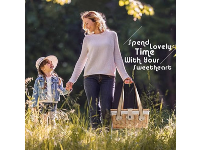 エコフレンドリーなピクニックバスケットセット大型家族6人用おもちゃガールズ