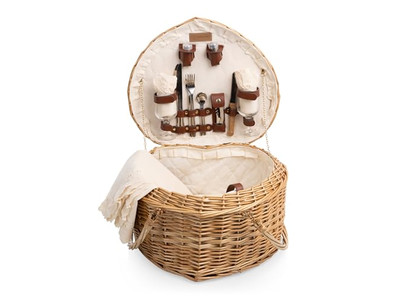 長方形ウィッカーピクニックバスケット バックパック ウォーターヒヤシンス ギフト用バスケット