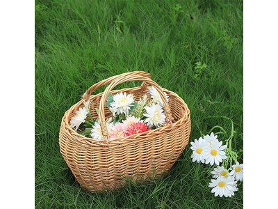 4つのウィッカーピクニックバスケットセット 両面断熱 巨大な保持力